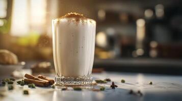 Creamy Cardamom Lassi Drink Spices Kitchen Food Photography photo