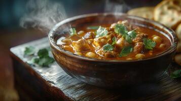 Spicy Chicken Curry with Naan Bread Indian Cuisine Food Photography photo