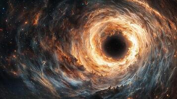 Cosmic Nebula Swirling Galaxy Black Hole Space Background photo