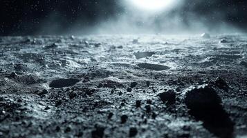 Lunar Surface Astronaut Footprint Craters Moon Rocks 8k High Resolution Image photo