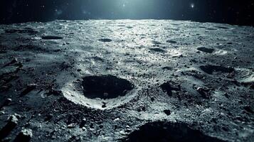 High Resolution Moon Surface Craters Rocks Astronaut Footprint Space Exploration photo