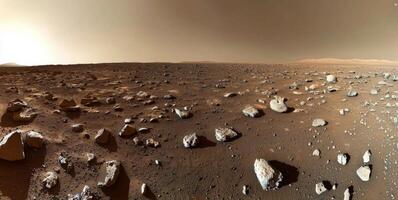 Martian Surface Red Planet Rocks Desert Landscape Stony Terrain Space Exploration photo
