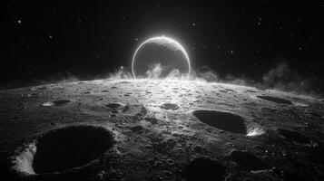 Lunar Surface Craters Moon Earth Space 8K High Resolution Astronomy Night Sky Celestial Cosmic photo