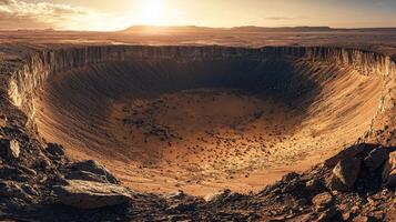 Martian Crater Landscape Sunset Rocks Desert High Resolution photo