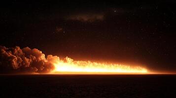 Dramatic Nighttime Rocket Launch Fiery Blast off Starry Sky Space Exploration photo