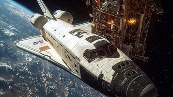 Space Shuttle Docking Dramatic Space Station Rendezvous photo