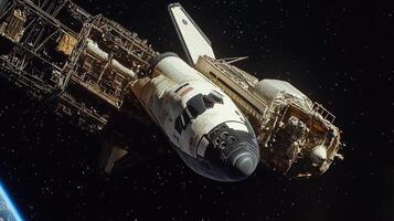 Space Shuttle Docking Dramatic Space Station Rendezvous photo