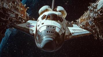 Space Shuttle Docking Dramatic Space Station Rendezvous photo