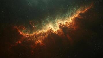 Cosmic Nebula Fiery Red Green Space Background photo