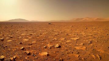 Martian Rover on Red Planet Desert Landscape Space Exploration photo