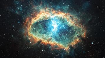 Cosmic Nebula Vibrant Star Birth Glowing Gas High Resolution Space Image photo