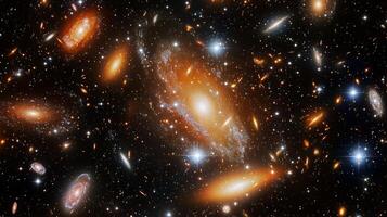 Stunning High Resolution Galaxy Cluster Image Cosmic Dust Nebulae Stars photo