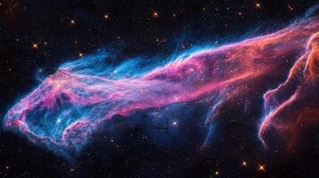 Cosmic Nebula Pink Purple Blue Gas Clouds in Deep Space photo