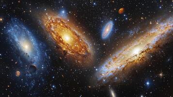 Stunning Cosmic Galaxies Nebulae Stars Planets Deep Space Background photo