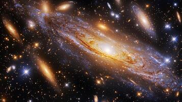 Majestic Spiral Galaxy Cosmic Dust Nebulae Stars Space Exploration Astronomy photo