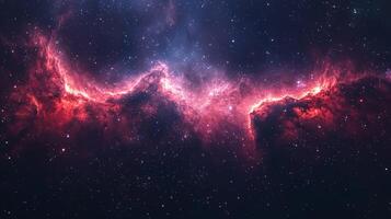 Cosmic Nebula Red Magenta Blue Gas Clouds in Space photo