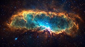 Cosmic Nebula Glowing Gas Stars Space Exploration High Resolution photo