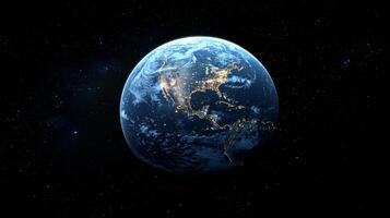 Night Earth Stunning Space Planet View City Lights Cosmos photo