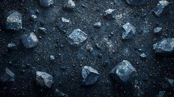 Dark Cosmic Rocks Asteroid Belt Space Rocks 8K Texture photo