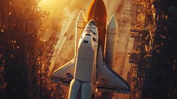 Space Shuttle Launch Sunrise High Resolution Rocket Image photo