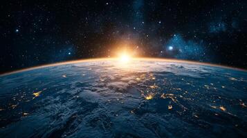 Stunning Earthrise Sunrise Space Exploration Planet Earth Galaxy View photo