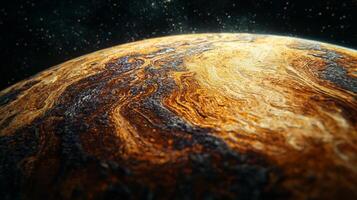 Cosmic Planet Golden Swirls Space Texture High Res Astronomy photo
