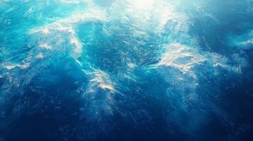 Stunning Aerial Ocean View Blue Water Waves Texture Background photo
