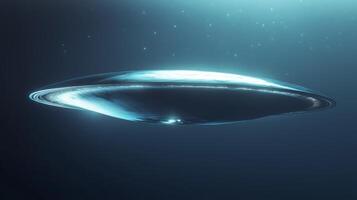 Futuristic Alien Spaceship Over Luminous Blue Planet Sci Fi Artwork photo