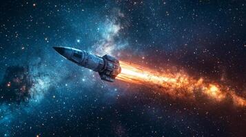 Spaceship Journey Through Milky Way Galaxy Cosmic Exploration Stars Nebula photo