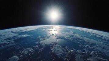 Stunning Earthrise Planet Earth from Space High Resolution Image photo