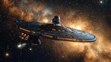 Futuristic Spaceship Galaxy Exploration Cosmic Travel Sci Fi Artwork photo
