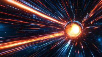 Warp Speed Spaceship Futuristic Sci Fi Travel Through Cosmos photo
