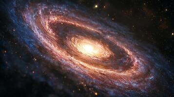 Stunning Galaxy Core Cosmic Swirl of Pink Blue and Gold photo