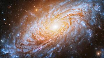 Stunning Galaxy Core Cosmic Swirl of Pink Blue and Gold photo