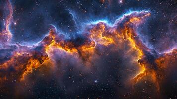 Cosmic Nebula Glowing Gas Clouds Stars Space Background photo