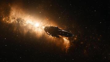 Spaceship Galaxy Exploration High Resolution Sci Fi Artwork photo