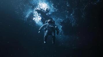 Astronaut in Space Cosmic Exploration Nebula Stars Galaxy photo