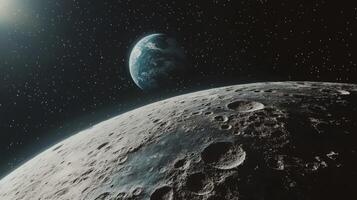 Stunning Earthrise from Moon High Res Space Exploration Image photo
