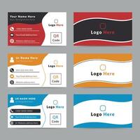 3 Concept Business Card Design Template Double Sided Vertical Business Card With Corporate Editable Color Modern and Creative vector