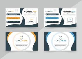 Creative Modern Card Template Double Sided Vertical Business Card With Corporate Editable Color vector