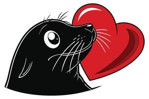 Creating a Funny Affectionate Seal Head White Background Design vector