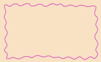 Groovy curve frame. Drawing doodle wavy border. Vertical rectangle shape. Design elements vector