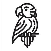 Black silhouette of a parrot bird on a white background vector