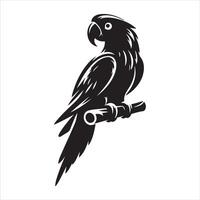 Minimalist Line Art of a Vintage Parrot in Harmony and Serenity vector