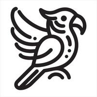 Black silhouette of a parrot bird on a white background vector