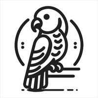 An illustration of a bird in black and white against a white backdrop vector