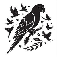 silhouette of a parrot vector