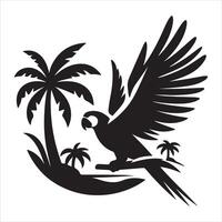 Graphic image of a parrot silhouette vector