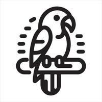 Parrot Sitting Silhouette Graphics and illustration with a black silhouette and white background vector