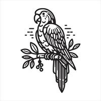 A bird in a nest feeding three chicks vector